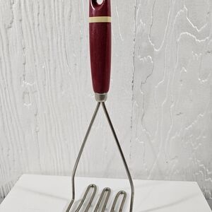 Vintage Potato Masher with Red Handle